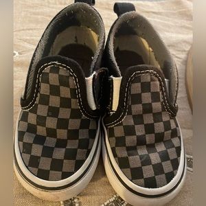 Toddler Size 7 Vans Black and Gray Checkered